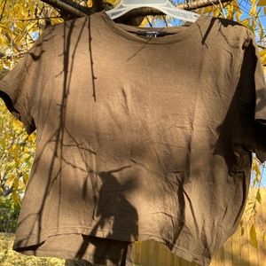 Flowy brown crop top